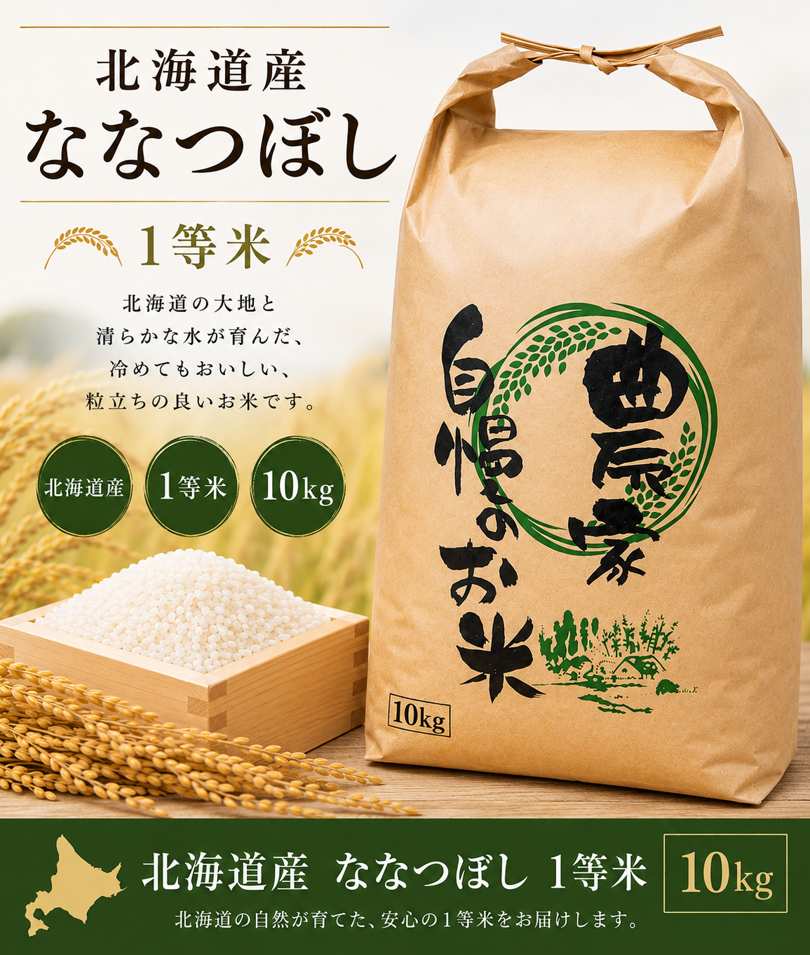 北海道産 ななつぼし 10kg｜北海道産100% 一等米【送料無料対象外】